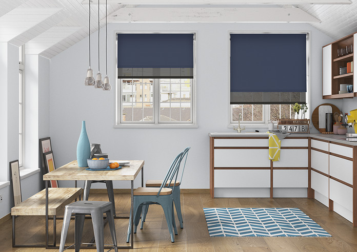 Rimini (Blackout), Navy & Optima Black - Double Roller Blind - Image 5
